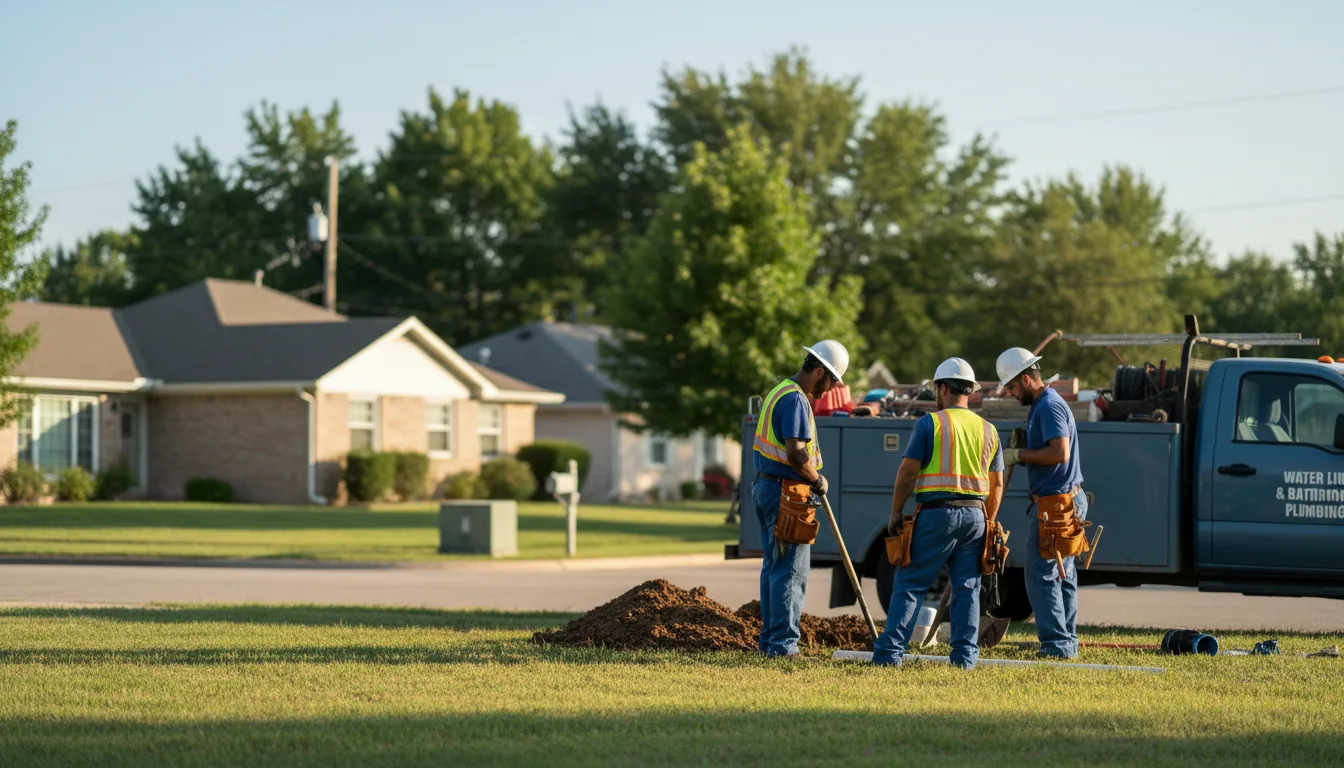 Residential water line and bathroom plumbing service in Lindsay, TX
